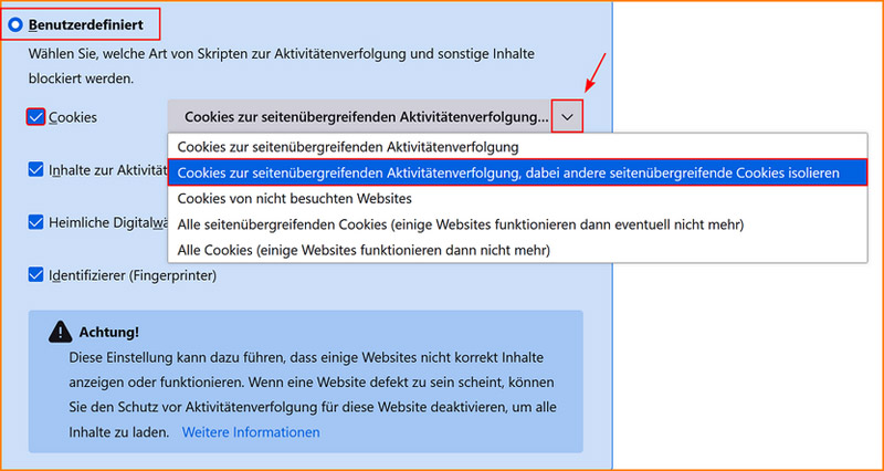 Cookies blockieren